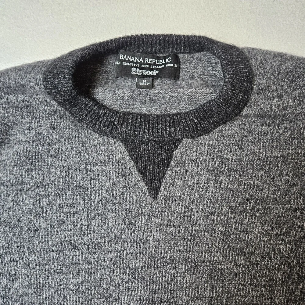 Banana Republic Sweater Mens M Flipucci Merino Extra Fine Wool Blend Pullover